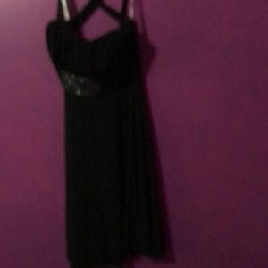 Black S Sequin hearts Black beaded dress